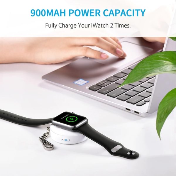CHOETECH T313 MFI Magnetic Wireless Charger 900mAh power for iWatch (White) - Image 4