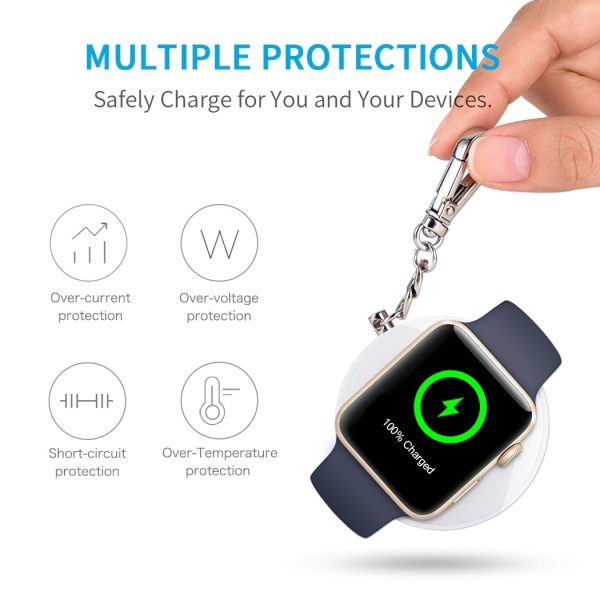 CHOETECH T313 MFI Magnetic Wireless Charger 900mAh power for iWatch (White) - Image 5