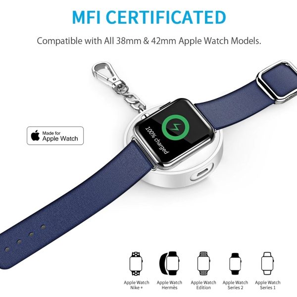 CHOETECH T313 MFI Magnetic Wireless Charger 900mAh power for iWatch (White) - Image 6