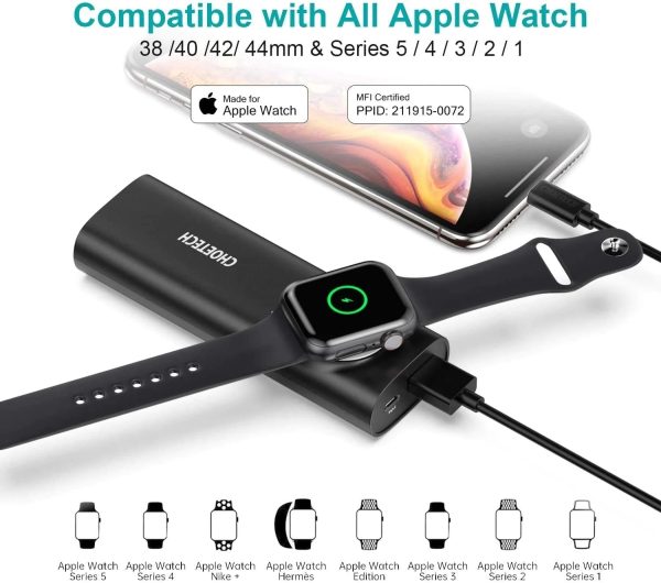 CHOETECH T315 2-in-1 Portable Wireless iWatch Quick Charger 5000mAh Power Bank - Image 3