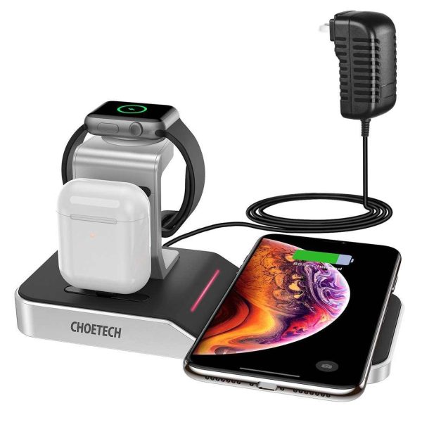 CHOETECH T316 4-in-1 Wireless Charging Station for iPhone/Apple Watch/iPod and all Qi Wireless Cell phones - Image 2