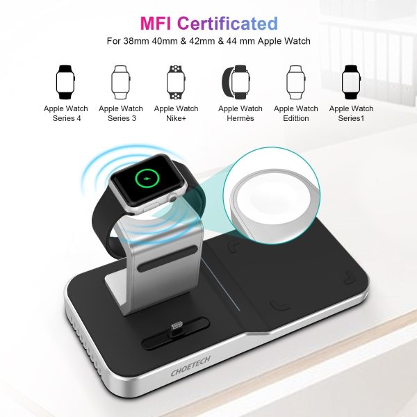 CHOETECH T316 4-in-1 Wireless Charging Station for iPhone/Apple Watch/iPod and all Qi Wireless Cell phones - Image 3