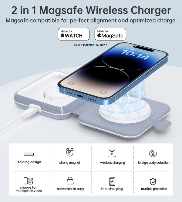 CHOETECH T323 2-in-1 Magsafe&MFI Wireless Charger - Image 6