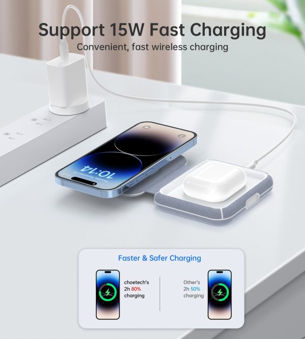 CHOETECH T323 2-in-1 Magsafe&MFI Wireless Charger - Image 7