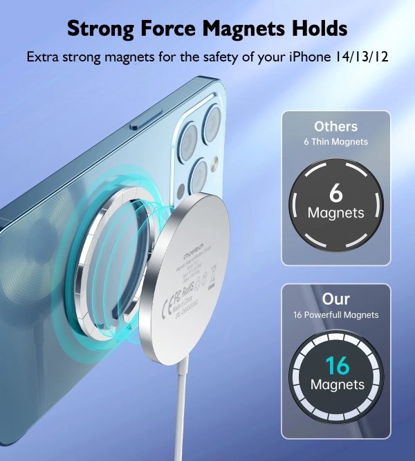 CHOETECH T518-F 15W Removable Wireless Magnetic Charger for iPhone12/13/14 - Image 3