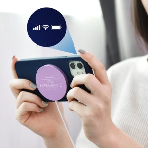 CHOETECH T518-PK Magnetic Wireless Charger for all Qi Cell Phone & iPhones 12/13/14/15 (Pink) - Image 4