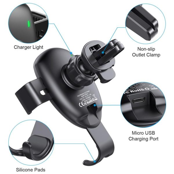 CHOETECH T536-S Fast Wireless Charging Car Mount Phone Holder - Image 3