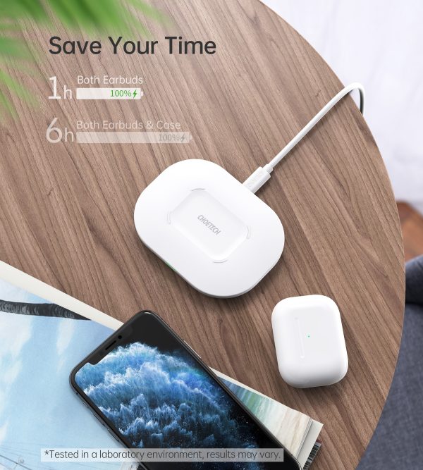 CHOETECH T550-F Airpods/Phone Wireless Fast Charging Pad - Image 3