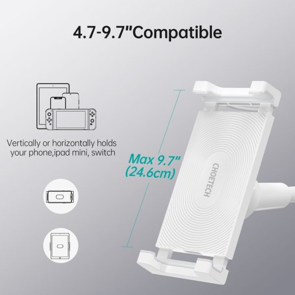 CHOETECH T584-F 2-in-1 15W Phone Mount with Fast Wireless Charger (for 4-7 inch) - Image 7