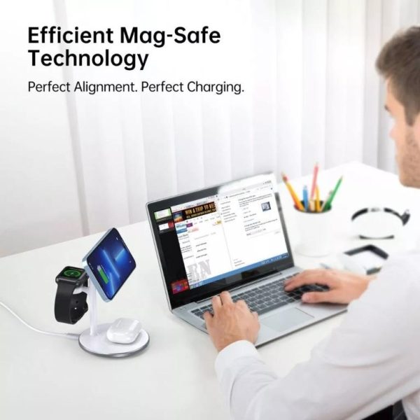 CHOETECH T585-F 3-in-1 Wireless Charging Station Dock - Image 4