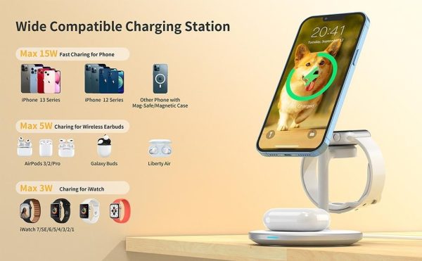 CHOETECH T585-F 3-in-1 Wireless Charging Station Dock - Image 6