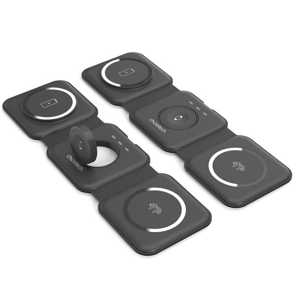 CHOETECH T588-F-BK 3-in-1 Foldable Fast Wireless Charger for Phone/Watch/Earphone - Image 3