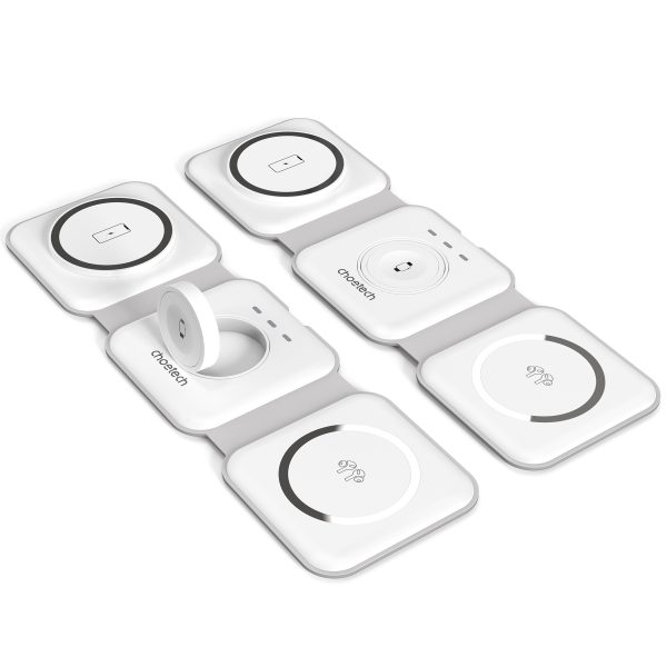 CHOETECH T588-F-WH 3-in-1 Foldable Fast Wireless Charger for Phone/Watch/Earphone - Image 3