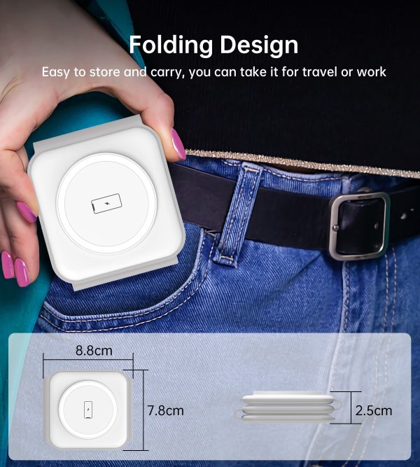 CHOETECH T588-F-WH 3-in-1 Foldable Fast Wireless Charger for Phone/Watch/Earphone - Image 6