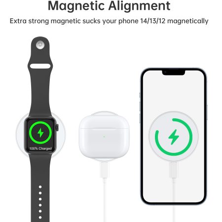 CHOETECH T603-F Ring Holder and Magnetic 15W Wireless Charger for Phone/airPod/iWatch - Image 4