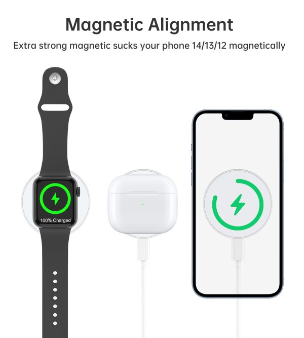 CHOETECH T603-F Ring Holder and Magnetic 15W Wireless Charger for Phone/airPod/iWatch - Image 4