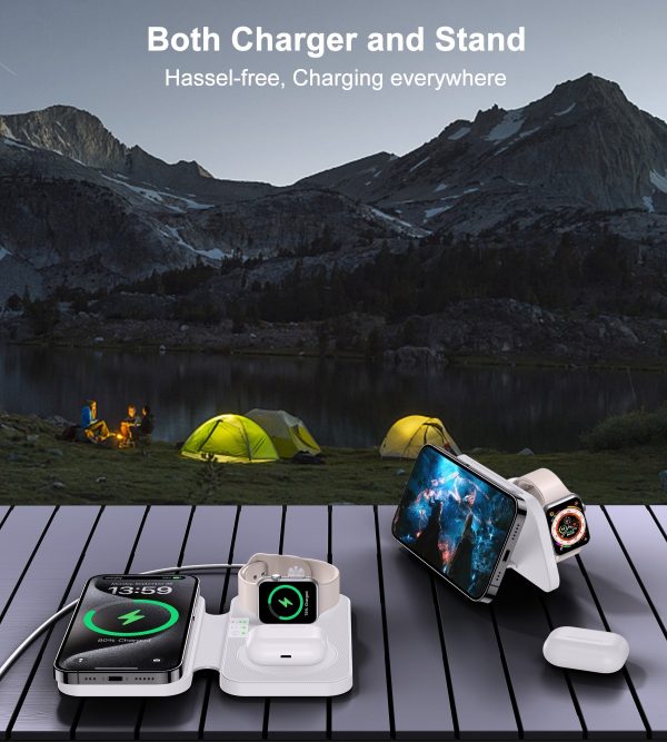 CHOETECH T616-F-WH 3in1 Magnetic Foldable Wireless Charger White - Image 8