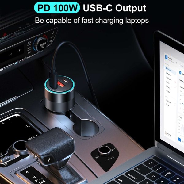 CHOETECH TC0011 130W 3 Ports (Dual USB-C Port PD3.0 + USB-A Port) Fast Car Charger - Image 5
