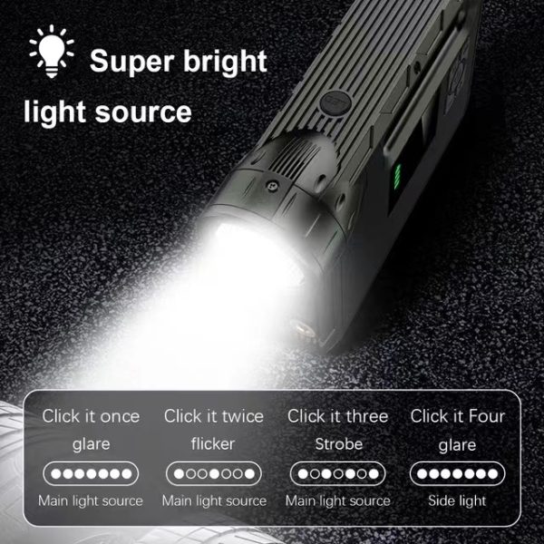 CHOETECH TC0017 4-in-1 10000mAh Car Jump Starter + Power Bank + Air Pump + LED Flashlight - Image 5