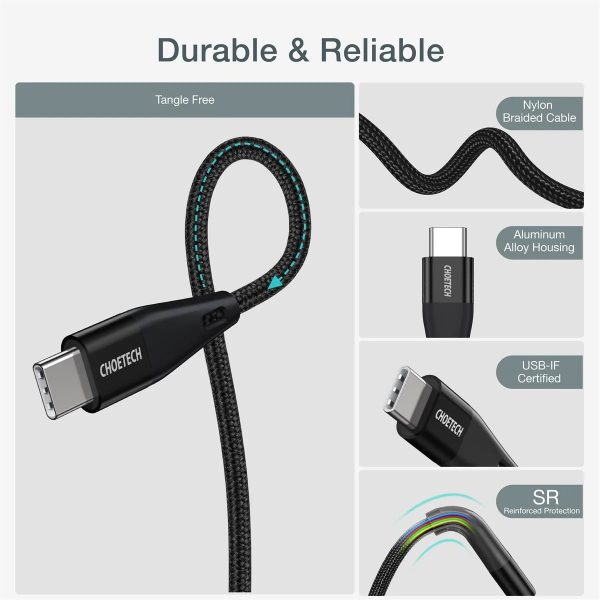 CHOETECH XCC-1003 USB-C To USB-C Cable 1.2M - Image 3