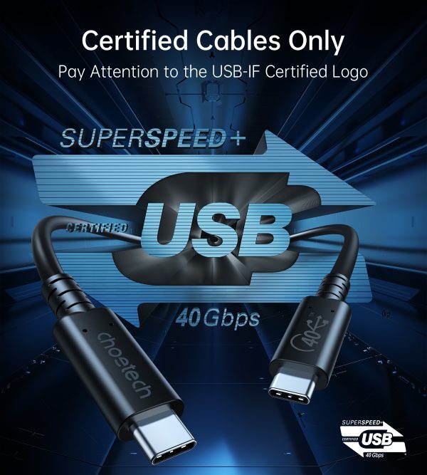 CHOETECH XCC-1028 USB-C To USB-C 100W USB 4.0 Gen 3 Cable 0.8M - Image 3