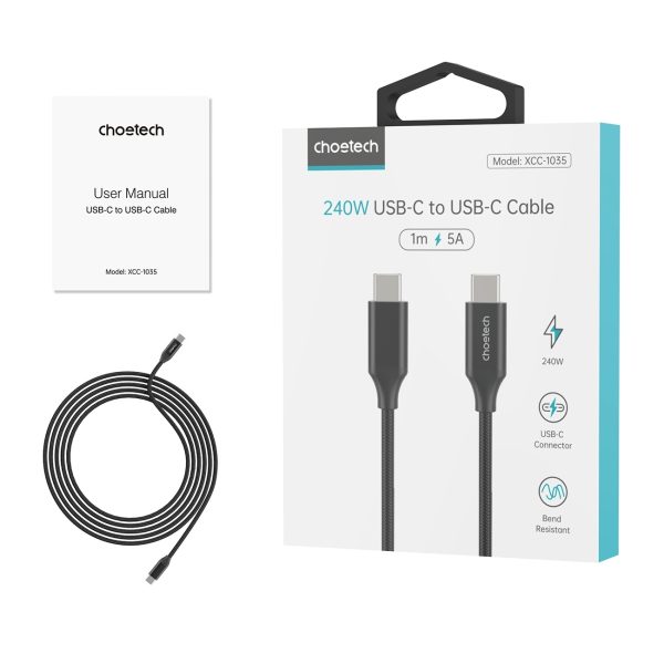 CHOETECH XCC-1036 USB-C M to M PD3.1 240W Super Fast Charging Cable 2M - Image 6