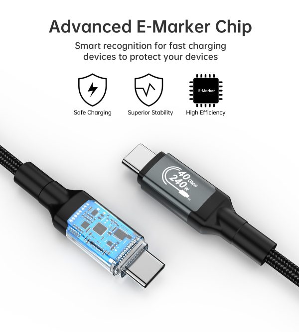 CHOETECH XCC-1040 USB-C M to M 240W Super Fast Speed Gen3 Cable 1.2M - Image 3