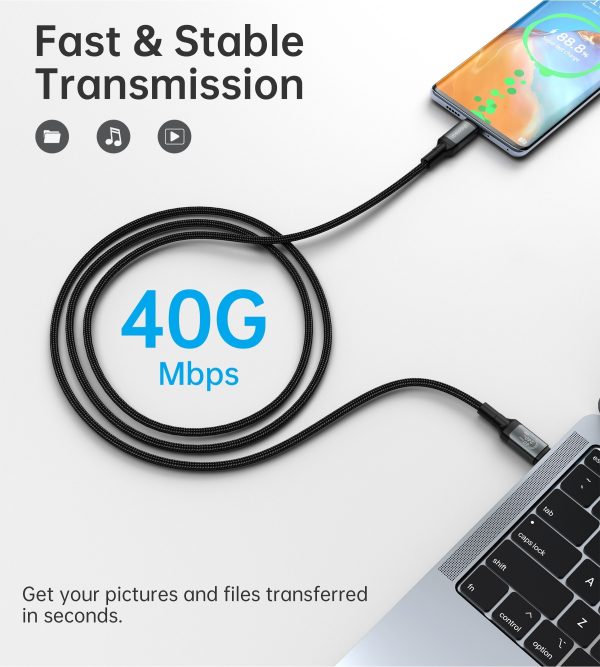 CHOETECH XCC-1040 USB-C M to M 240W Super Fast Speed Gen3 Cable 1.2M - Image 4