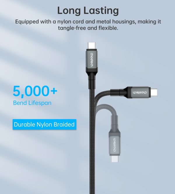 CHOETECH XCC-1040 USB-C M to M 240W Super Fast Speed Gen3 Cable 1.2M - Image 6