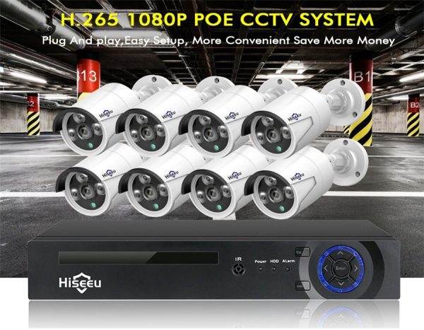Hiseeu H5NVR-P8-612P 8CH 2MP/1080P PoE CCTV System (2TB HDD) - Image 2