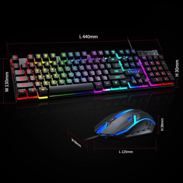 T-Wolf TF800 RGB 4-pcs Gaming Keyboard/Mouse/Headphone/Mouse Pad Kit Set - Image 6