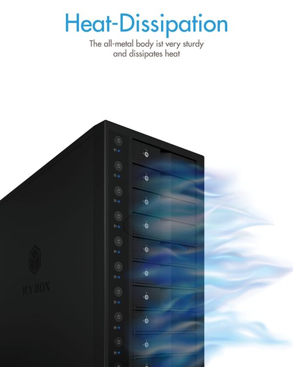 ICY BOX IB-3810-C31 SINGLE enclosure for 10x HDD with USB 3.1 (Gen 2) Type-C or Type-A interface - Image 2