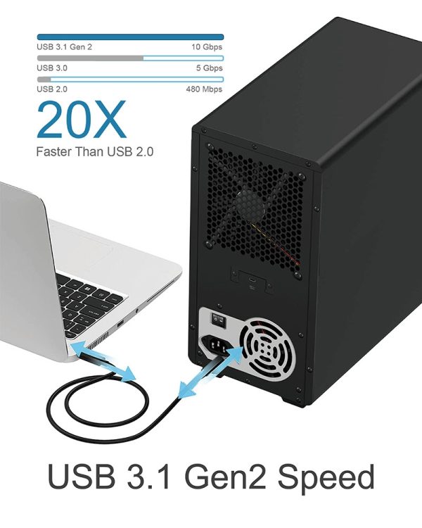 ICY BOX IB-3810-C31 SINGLE enclosure for 10x HDD with USB 3.1 (Gen 2) Type-C or Type-A interface - Image 4