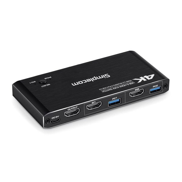 Simplecom KM420 2-Port HDMI KVM Switch HDMI 2.0 4K@60Hz 4-Port USB 3.0 Hub 5Gbps - Image 3