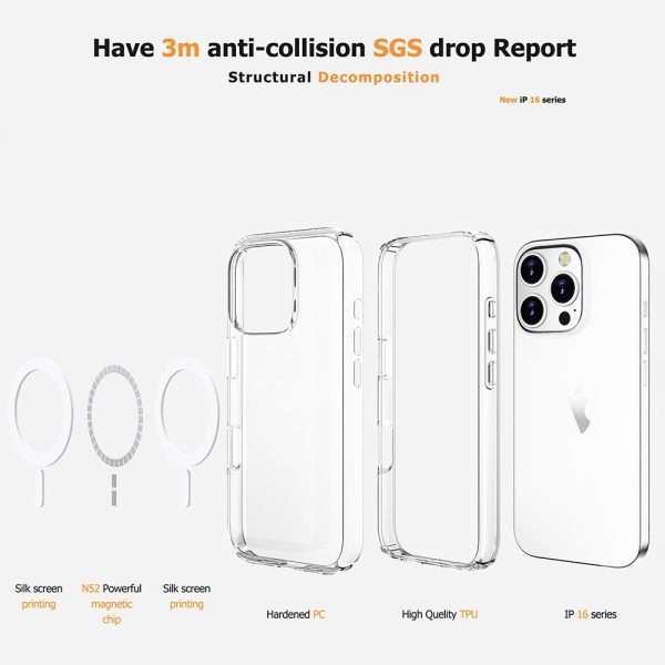 Ultimake Shockproof Transparent Magsafe Cover Case for iPhone 16 Plus - Image 5