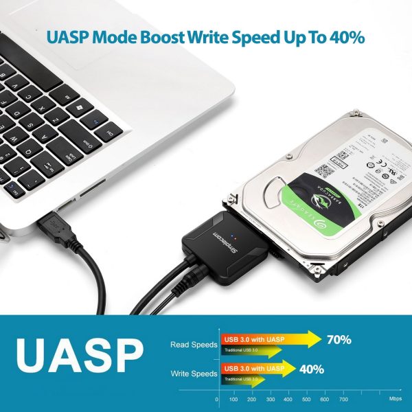 Simplecom SA236 USB 3.0 to SATA Adapter Cable Converter with Power Supply for 2.5" & 3.5" HDD SSD - Image 5