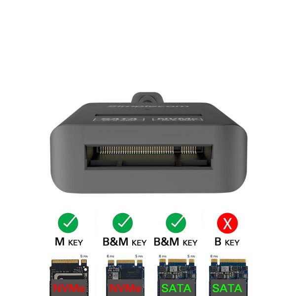 Simplecom SA506 NVMe / SATA Dual Protocol M.2 SSD to USB-C Adapter Converter USB 3.2 Gen 2 10Gbps - Image 3