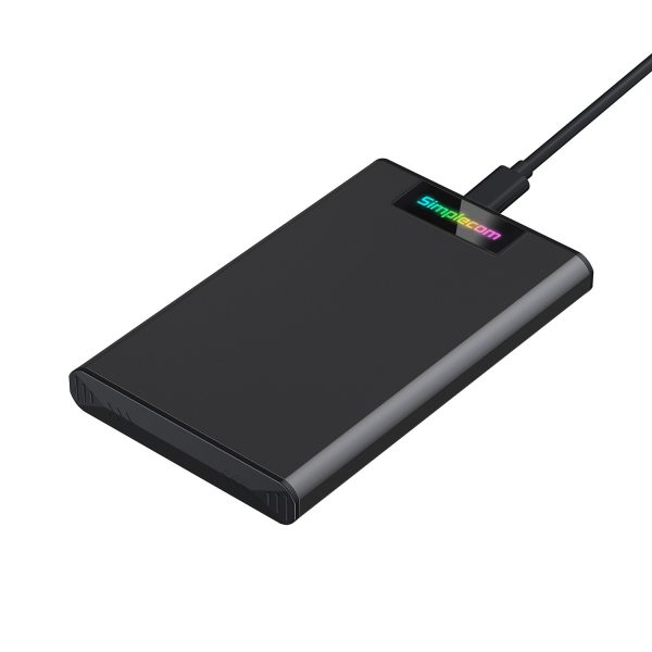 Simplecom SE239 Tool-free 2.5" SATA HDD SSD to USB-C Enclosure with RGB Lights USB 3.2 Gen 2 - Image 2