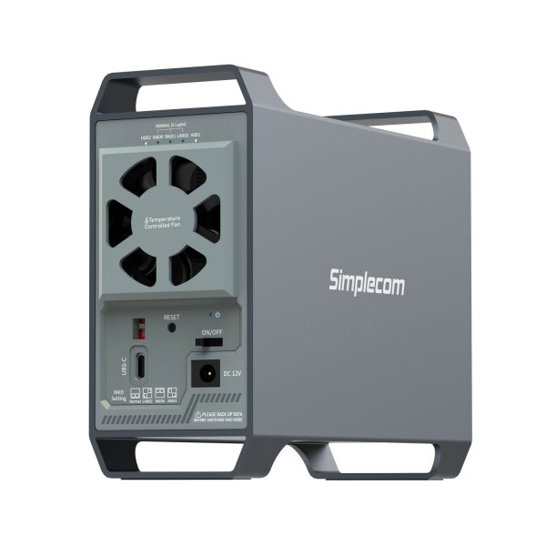 Simplecom SE482 SuperSpeed USB Dual Bay 3.5" SATA Hard Drive RAID Enclosure USB-C RAID 0/1, JBOD - Image 2