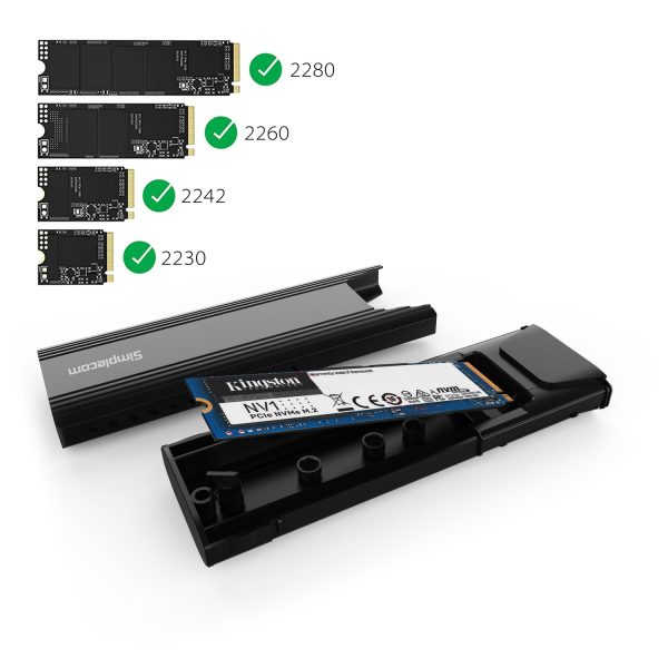 Simplecom SE504v2 NVMe / SATA Dual Protocol M.2 SSD USB-C Enclosure Tool-Free USB 3.2 Gen 2 10Gbps - Image 4