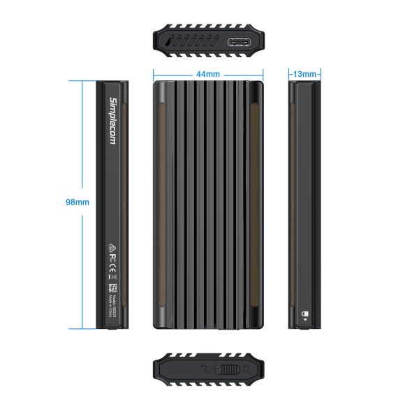 Simplecom SE525 NVMe / SATA M.2 SSD USB-C Enclosure with RGB Light USB 3.2 Gen 2 10Gbps - Image 4