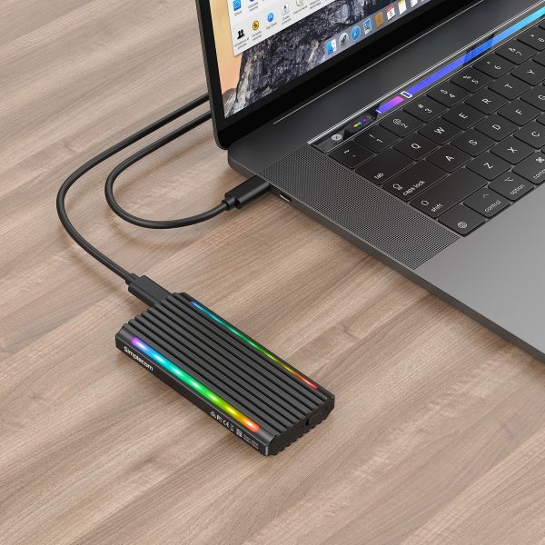 Simplecom SE525 NVMe / SATA M.2 SSD USB-C Enclosure with RGB Light USB 3.2 Gen 2 10Gbps - Image 5