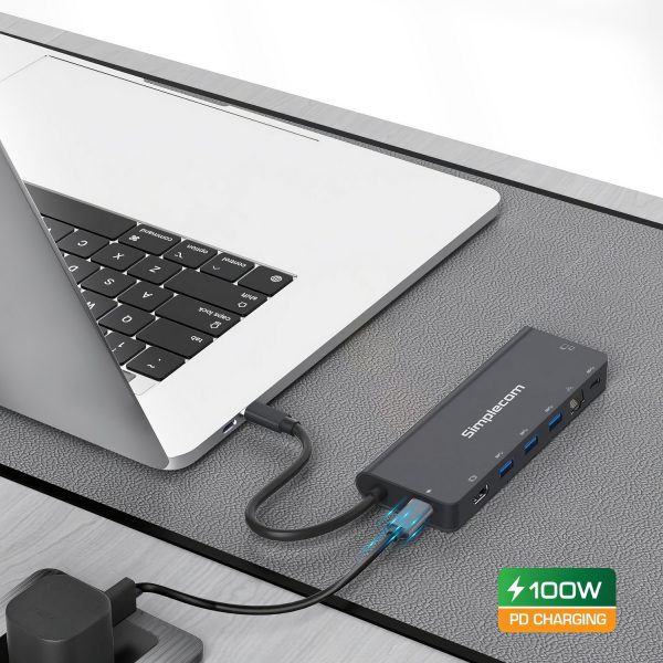 Simplecom CHT590 USB-C SuperSpeed 9-in-1 Multiport Docking Station HDMI 2.0 - Image 5