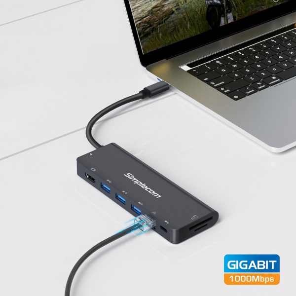 Simplecom CHT590 USB-C SuperSpeed 9-in-1 Multiport Docking Station HDMI 2.0 - Image 6