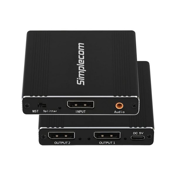 Simplecom CM214 DisplayPort Splitter 1 IN 2 OUT MST Hub for Dual Extended Screens 4K DP 1.4 - Image 2