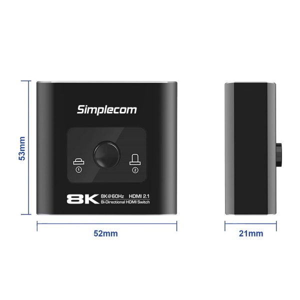 Simplecom CM302v2 Bi-Directional 2 Way HDMI 2.1 Switch Selector 8K@60Hz - Image 4