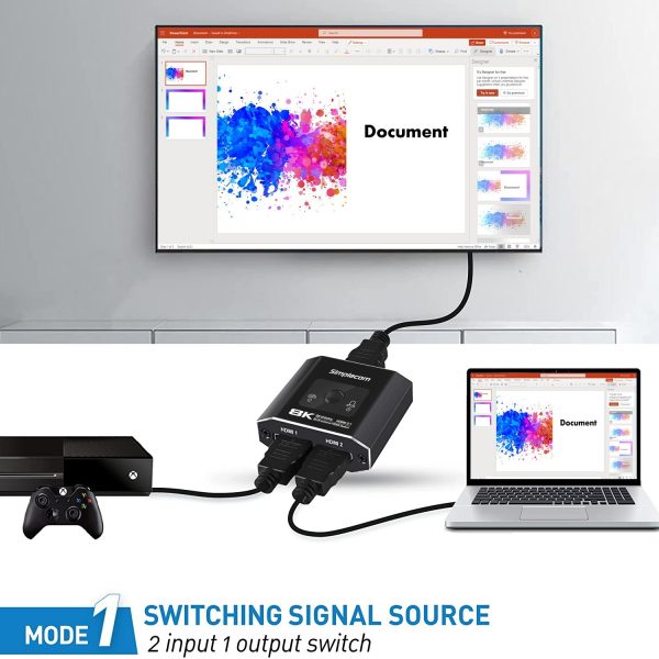 Simplecom CM302v2 Bi-Directional 2 Way HDMI 2.1 Switch Selector 8K@60Hz - Image 5