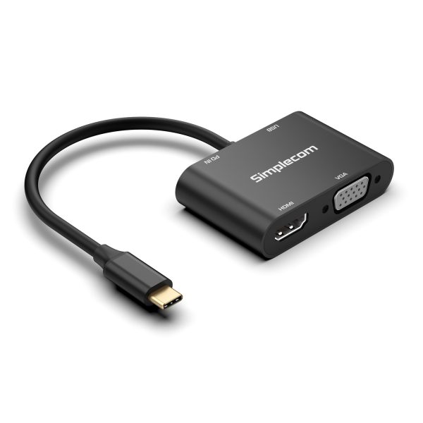 Simplecom DA440 4-in-1 USB-C Multiport Adapter with Power Delivery USB 3.0 VGA HDMI - Image 2