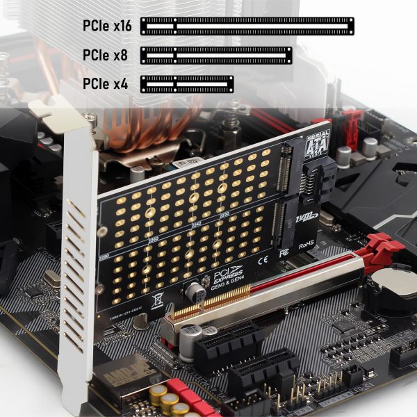 Simplecom EC412v2 NVMe and SATA M.2 SSD to PCIe x4 Expansion Card - Image 4