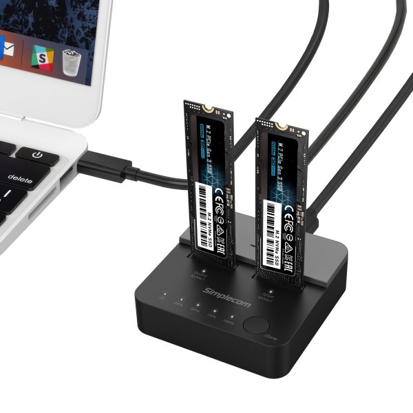 Simplecom SD550v2 USB 3.2 Gen2x2 to Dual Bay NVMe M.2 SSD Docking Station Duplicator Offline Clone - Image 5